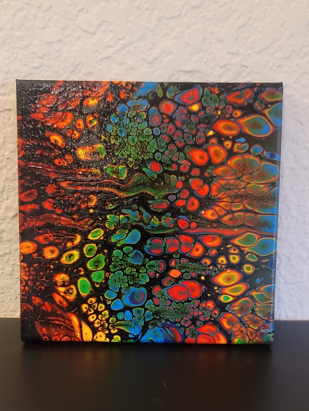 Vibrant Multicolor Abstract Fluid Art Canvas - Home Art